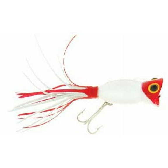 Arbogast Hula Popper 2'' 3/8oz White/Red Head