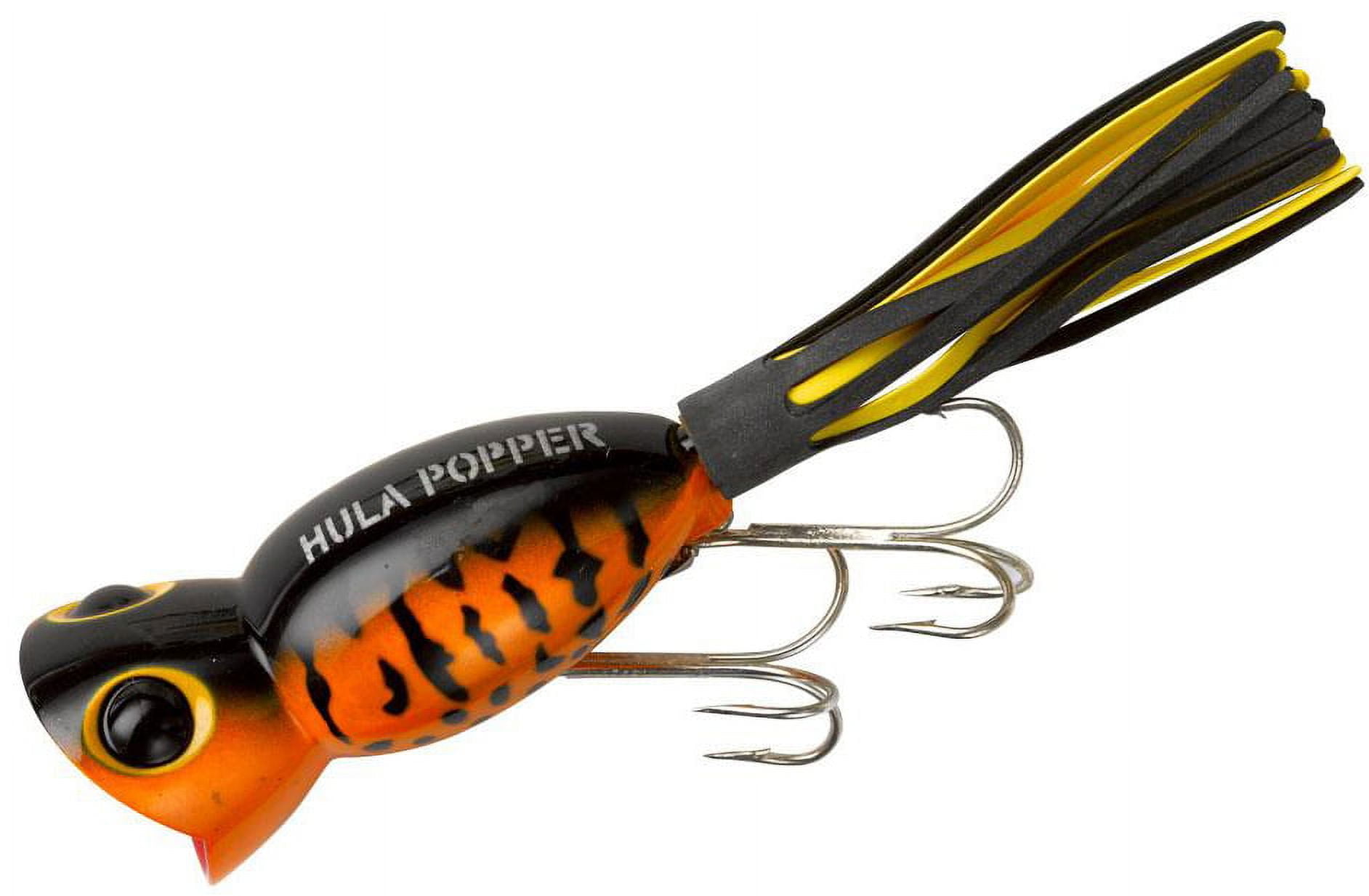 Arbogast Hula Popper Fishing Lure - Perch - Yellow/White Skirt - 2 1/4 in