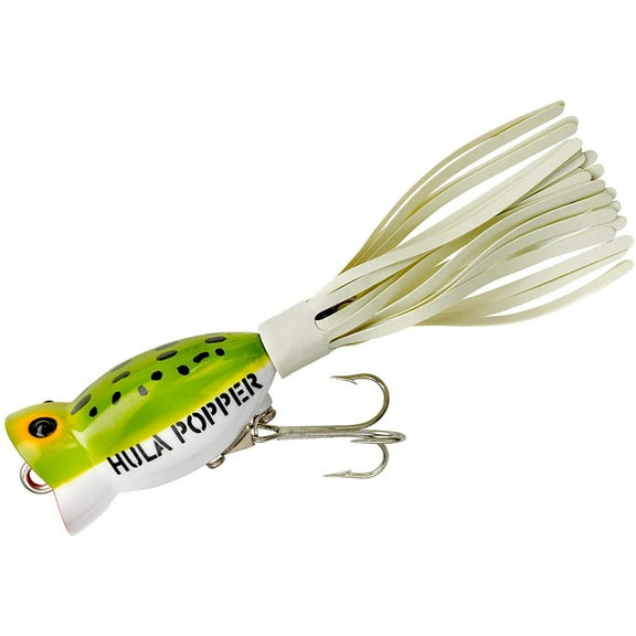 Arbogast Hula Popper Topwater Baits 1 3/4" Frog White Belly 1/4 oz.