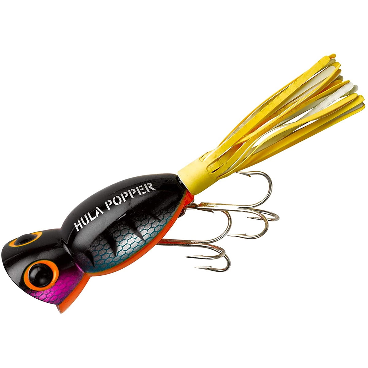 Arbogast Hula Popper 1/4 oz Fishing Lure - Fire Tiger