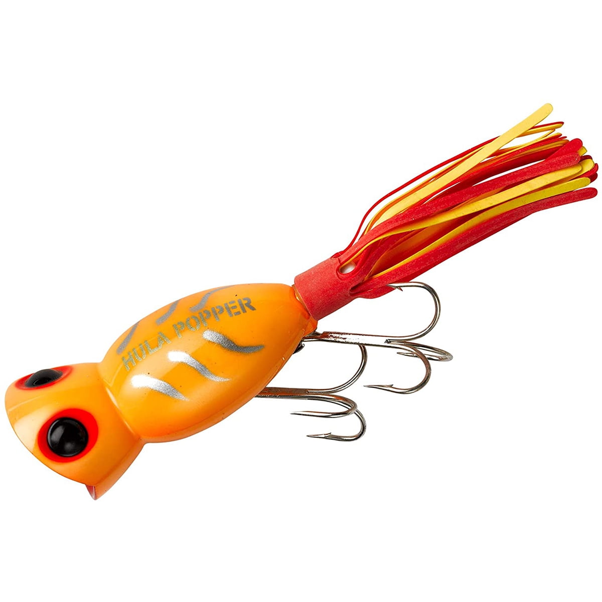 Arbogast Hula Popper 1/4 oz Fishing Lure - White/Red Head 