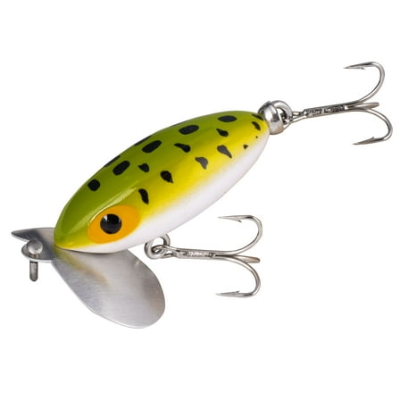 Arbogast Jitterbug Clicker Topwater Baits 2" Frog White Belly 1/4 oz.