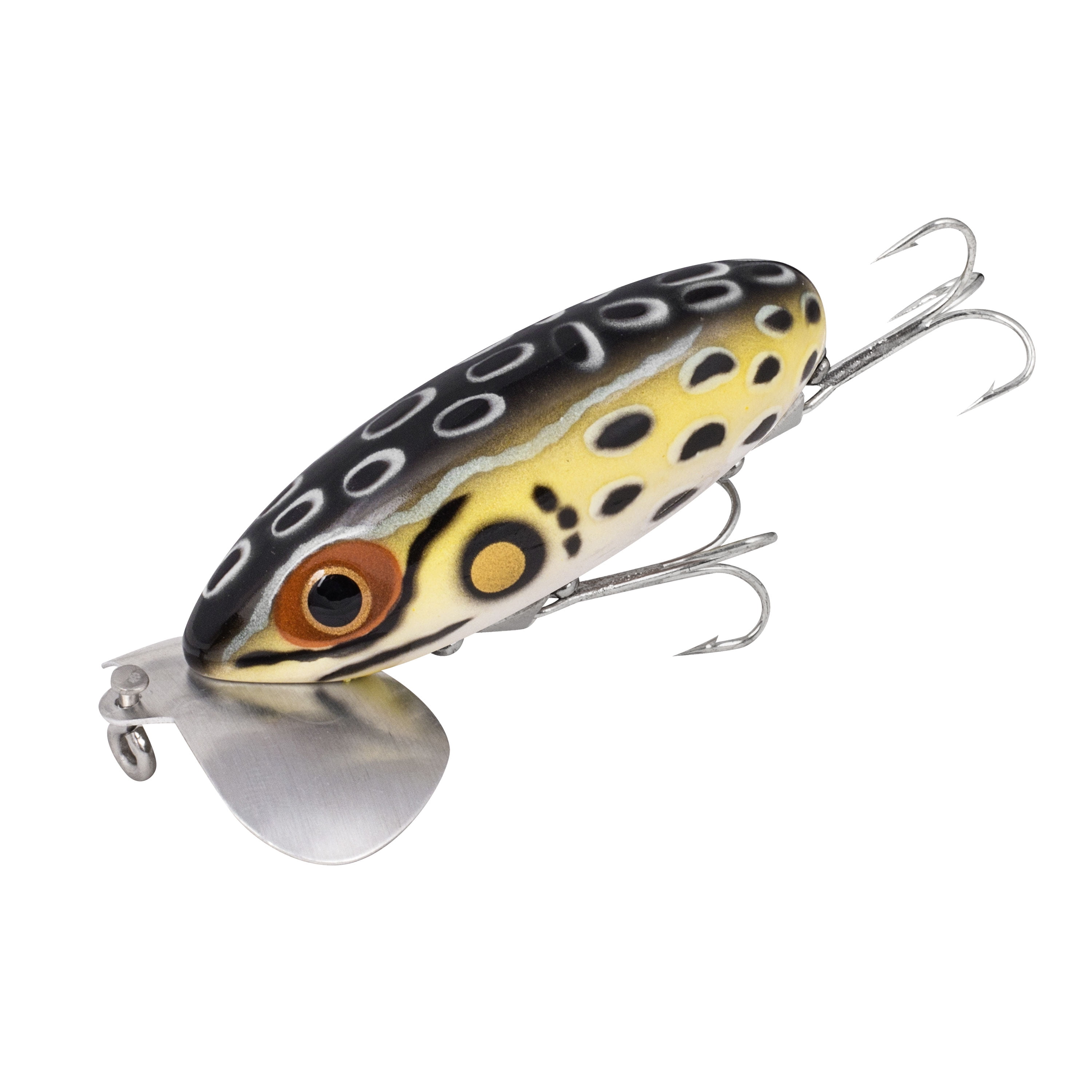  Arbogast Jitterbug Topwater Bass Fishing Lure - Excellent  For Night Fishing, Wounded Coach Dog, G630