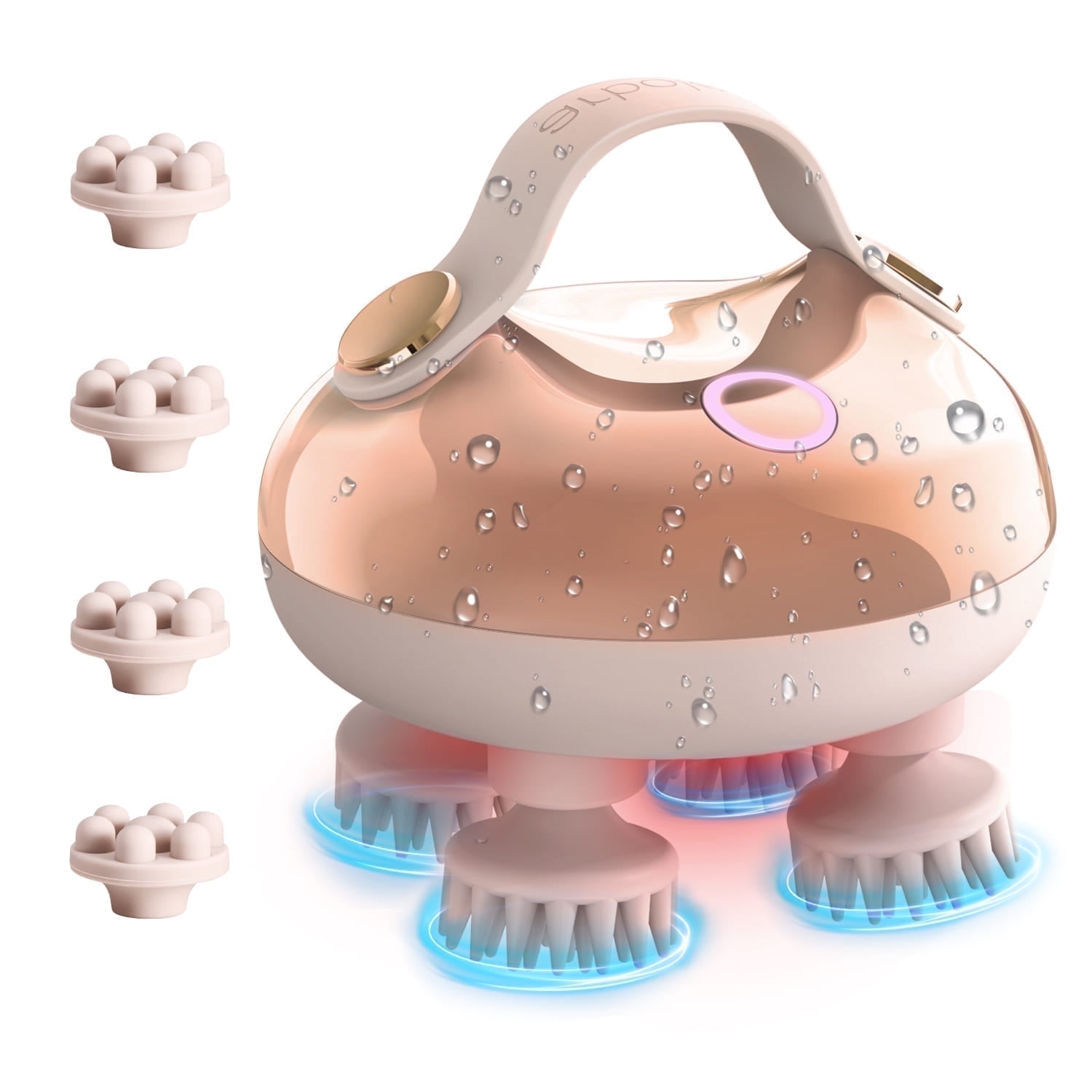Arboleaf Electric Waterproof Scalp Massager IPX7 with 8 Removable Claws - Rose