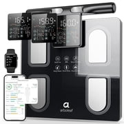 Arboleaf 8-Electrode Body Composition Scale with Handle Display - Eye-level 5.3-inch Display, 50+ Body Metrics, Bluetooth App Sync, 400 lb Capacity, Large Display