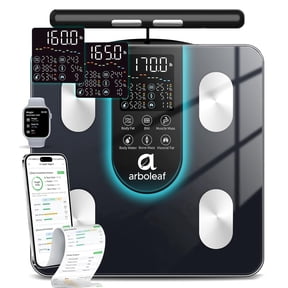 Arboleaf Smart Scale for Body Weight 8-Electrode BIA Body Composition Analyzer, 7-in-1 Display for BMI, Body Fat & Muscle Mass, 50+ Metrics in App