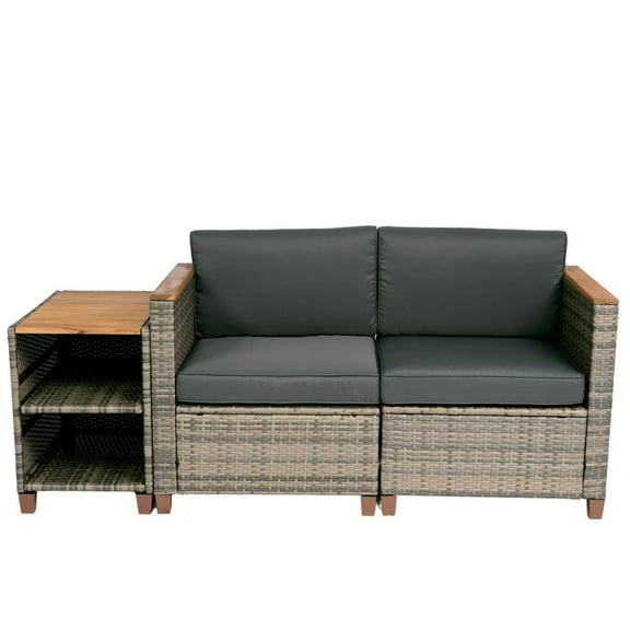 Arbor 3 Piece Outdoor Bistro Sets with Solid Wood Coffee Table