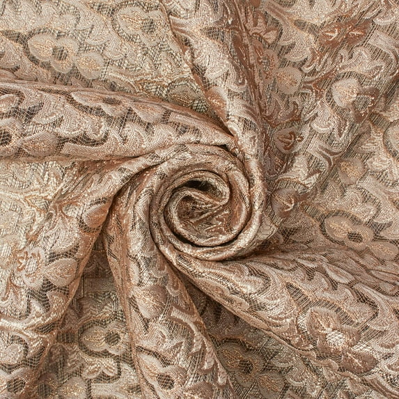 Arbor Bloom Extra Wide Metallic 110" Heavyweight Upholstery Jacquard Polyester Fabric By The Yard (Bronze, 5 Yards)