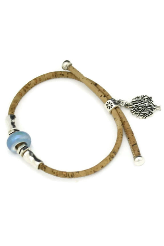 Arbor Blue Cork Essential Oil Diffuser Bracelet- Adjustable