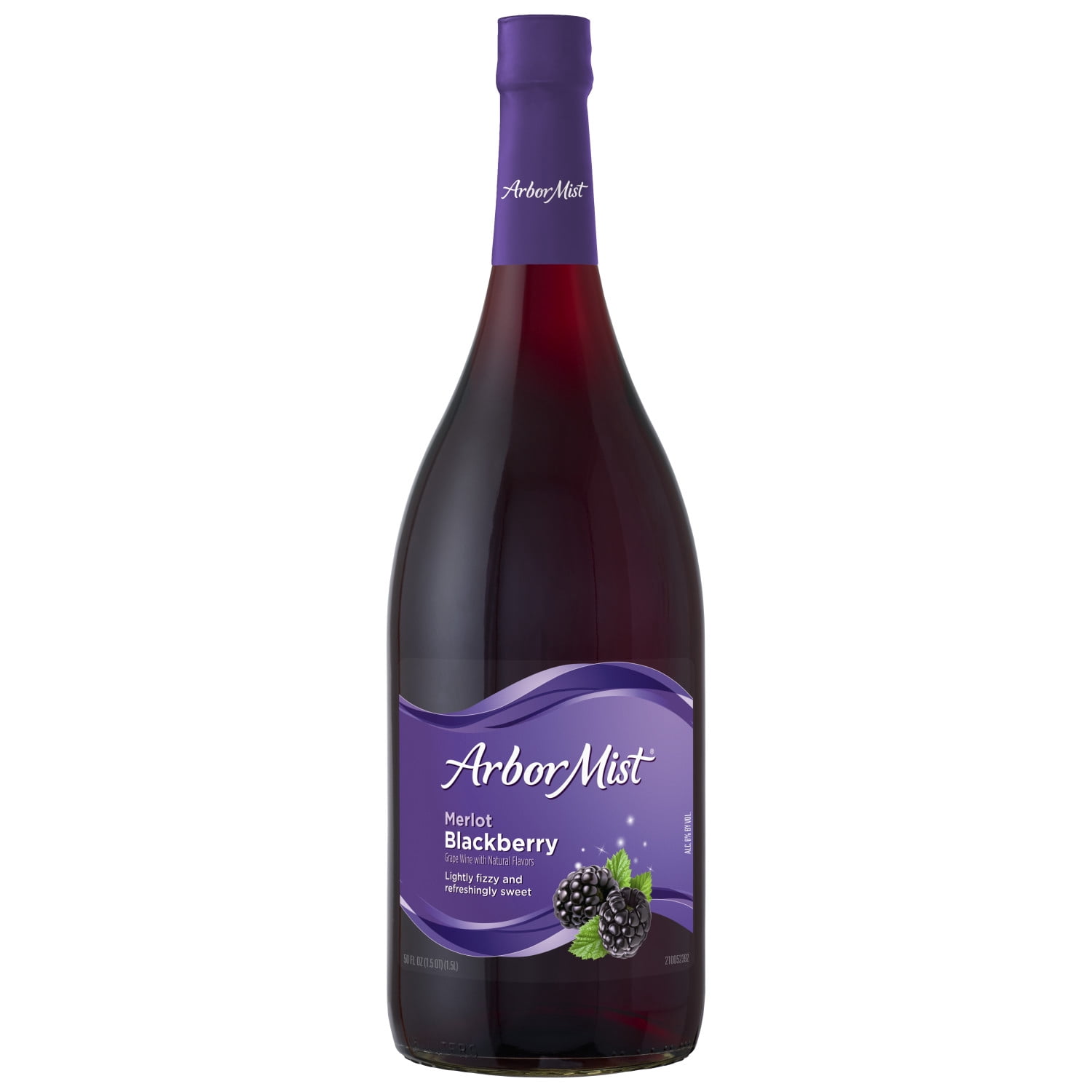 Arbor Mist Blackberry Merlot Sweet Red Fruit Wine, New York, 1.5L Glass Bottle, 6% ABV