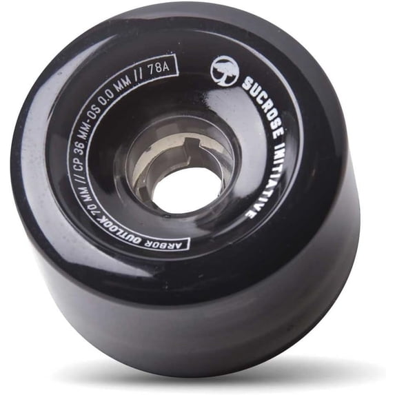 Arbor Outlook Fusion 78a Skateboard Wheel (Set of 4), Ghost Black, 70mm
