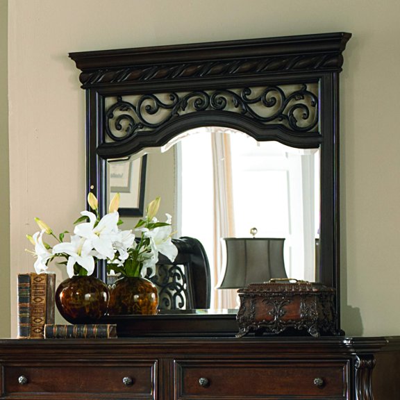 Arbor Place Dark Brown Landscape Mirror - Brownstone Finish