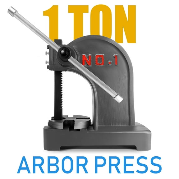 Arbor Press, 1 Ton Desktop Manual Press, Maximum Height 5.5 Inch Cast Iron Heavy-duty Press for Stamping, Black