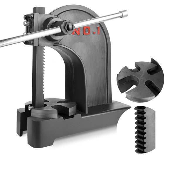 Arbor Press 1 Ton, Manual Desktop Press with Cast Iron Frame, Precision Hand Press for Stamping Bending Riveting and Metal Forming