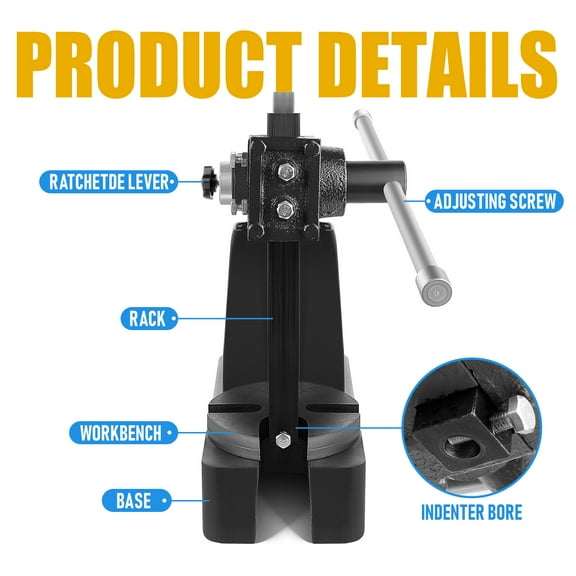 Arbor Press 2 Ton, Ratchet Leverage Press with Handwheel, 8.5"Maximum Height, Manual Desktop Punch Press for Stamping, Bending, Stretching, Forming