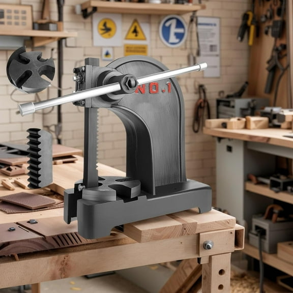 Arbor Press, 5.5in Work Height Manual Desktop Arbor Press, 1 Ton Manual Lever Press for Bending, Stretching, Forming