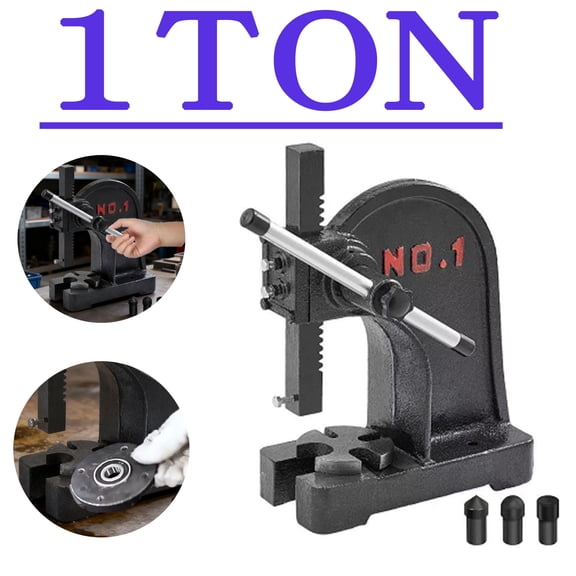 Arbor Press, 5.5in Work Height Manual Press, 1 Ton Precision Hand Press for Stamping, Forming, Bending