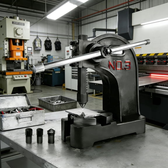 Arbor Press, Manual 3 Ton Capacity, Max Height 22.24", Heavy-duty Cast Iron Industrial Press, Powerful for Deforming, Punching, Forming, Metal Fabrication