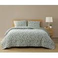 thumbnail image 1 of Arbor Sage Green 3-Piece Leaf Clipped Texture Quilt Set - Full/Queen, 1 of 5