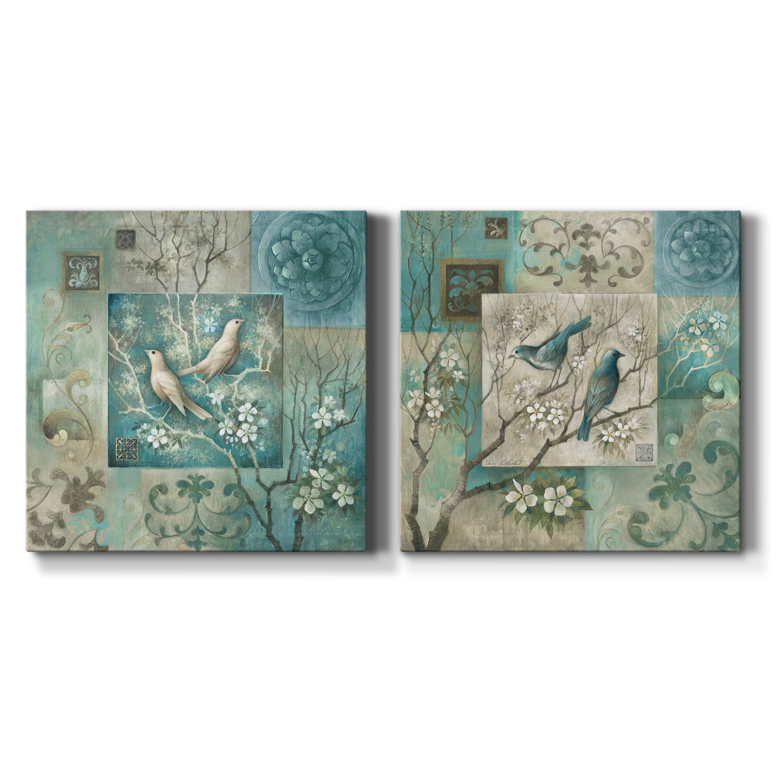 Arboretum Spring Song II - Premium Gallery Wrapped Canvas - Ready to Hang Set of 2 - 40 x 40 Each