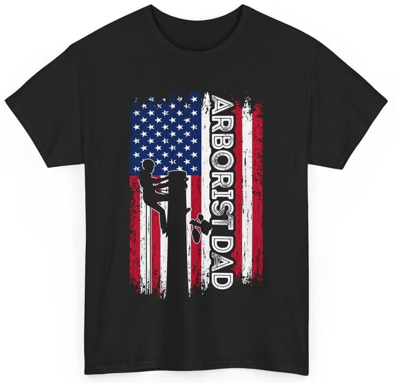 Arborist Dad American Flag Shirt, Climber Tree Dad Tshirt, Father's