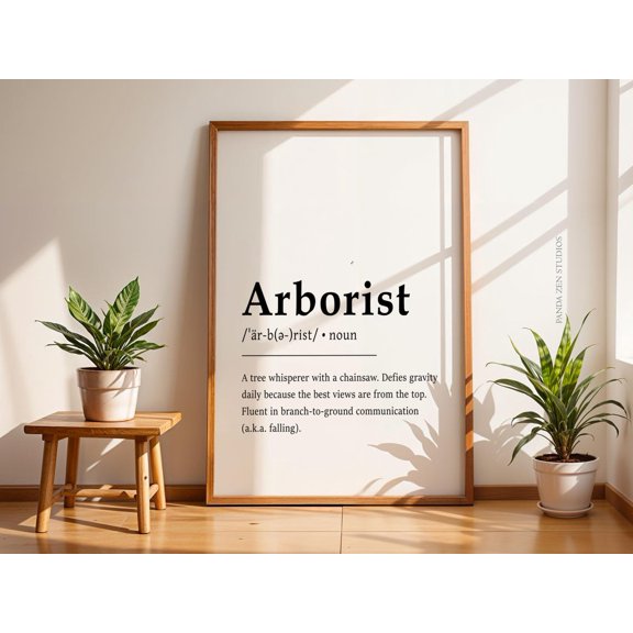Arborist Definition Wall Art Tree Climber Gift Arborist Gift Tree Work Decor Lumberjack