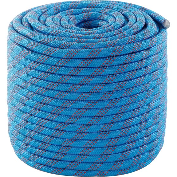 Arborist Rigging Rope Bull Rope, 1/2 Inch Outdoor 48 Strands Polyester Static Climbing Rope for Rappelling Tree Work Swing Rescue Safety Escape Hiking Camping Mountaineering Caving