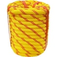 thumbnail image 1 of Arborist Rigging Rope Bull Rope (1/2 in x 50ft) Yellow Polyester Braided Arborist Rope 48 Strands for Various Outdoor Applications Construction Climbing Swing Sailing, 1 of 9