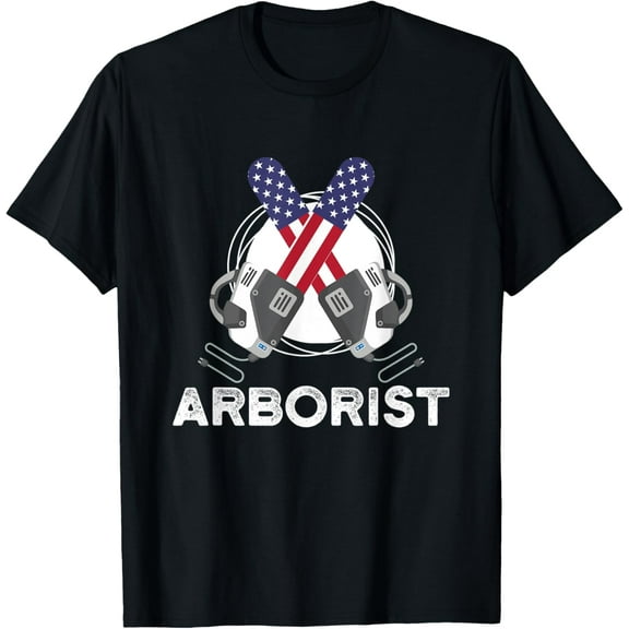 Arborist USA Flag Tree Surgeon Arboriculturist T-Shirt