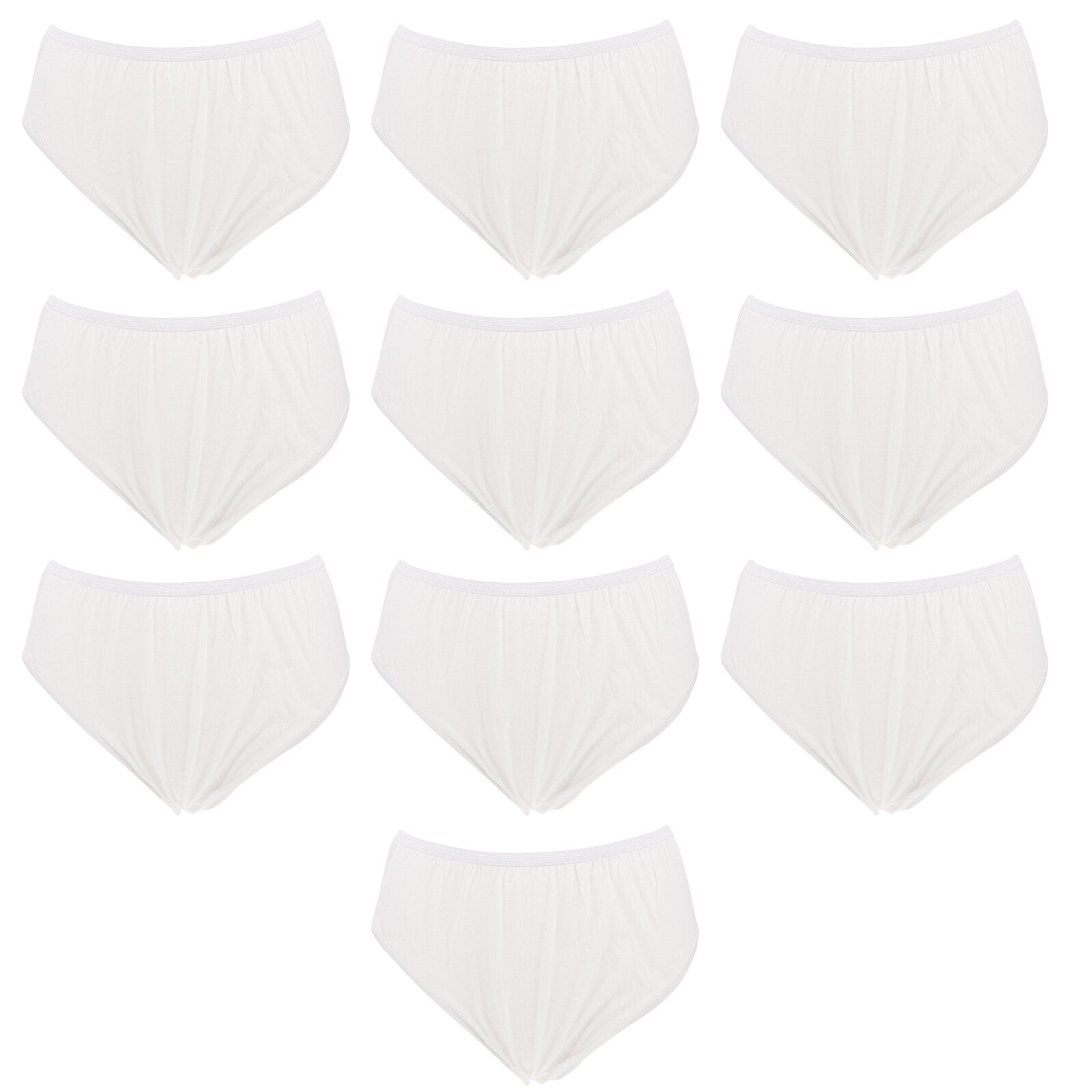 Arborister 10 Pcs Disposable Cotton Briefs - White Shorts for Travel & Emergencies