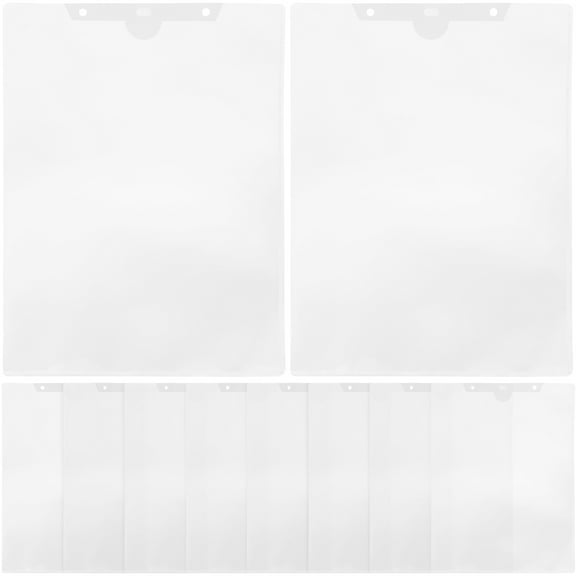 Arborister 10Pcs Plastic File Folder Clear File Sleeve Hanging Document Folder Protective File Bag File Protector