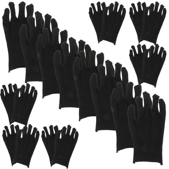 Arborister 12 Pairs Cotton Black Jewelry Inspection Gloves