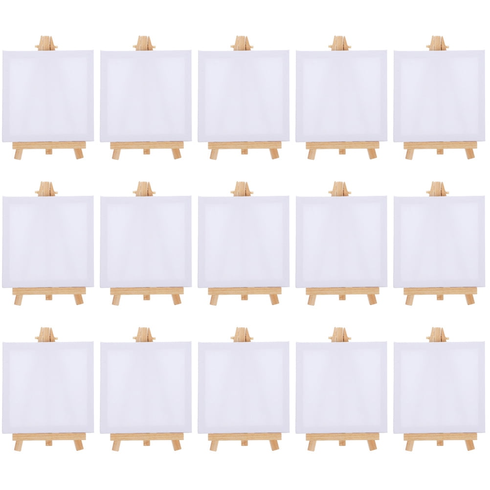Arborister 15 Sets Mini Canvases & Easel for Kids' Painting Kit