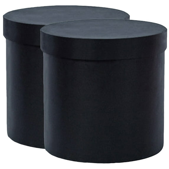 Arborister 2 Black Flower Boxes with Lids for Floral Arrangements (5.5x5.5x5.1in)