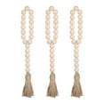 thumbnail image 1 of Arborister 3 Wood Bead Garlands, 12 Farmhouse Strings w/ Tassel for Home Decor, 1 of 1