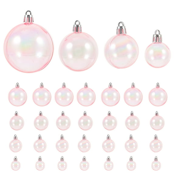 Arborister 40pcs Pearl Bubble Glitter Christmas Tree Hanging Balls for Wedding Party