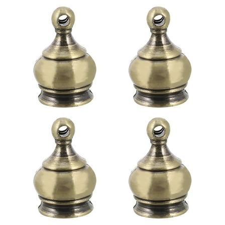 Arborister 4Pcs Small Metal Finial Caps for Lamp Decoration (Bronze)