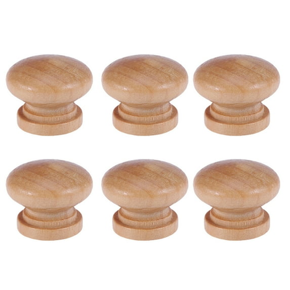 Arborister 6PCS Wood Drawer Unfinished Cabinet Knobs Pulls for Wardrobe Dresser