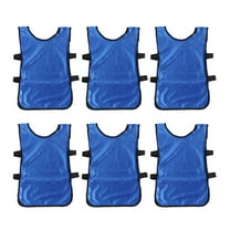 Arborister 6pcs Blue Football Vest Kids Breathable Pinnies Scrimmage Vest Football Training Waistcoat Clothes for Child