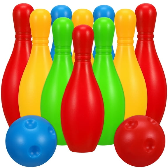 Arborister Bowling Set Toys 10 Pins 2 Balls Indoor Outdoor Game Kids Family Gathering