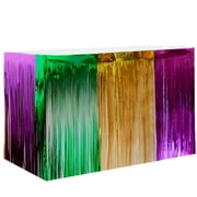 Arborister Carnival Table Skirt Decorative Shiny Tinsel Tassel Table Skirt Festive Party Photo Prop