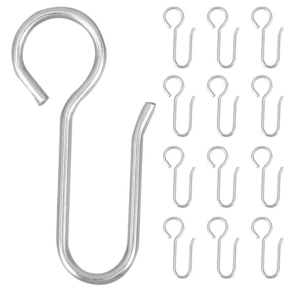 Arborister Ceiling Hooks 60pcs Metal S-Shaped Curtain Track Hangers