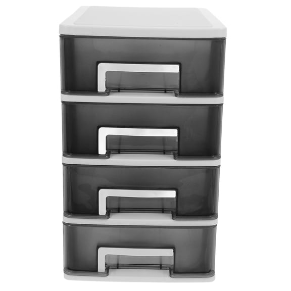 TAILTOSS Multi Layer Storage Cabinet Plastic Drawer Type Closet for Office Study Room with Transparent Black Drawers