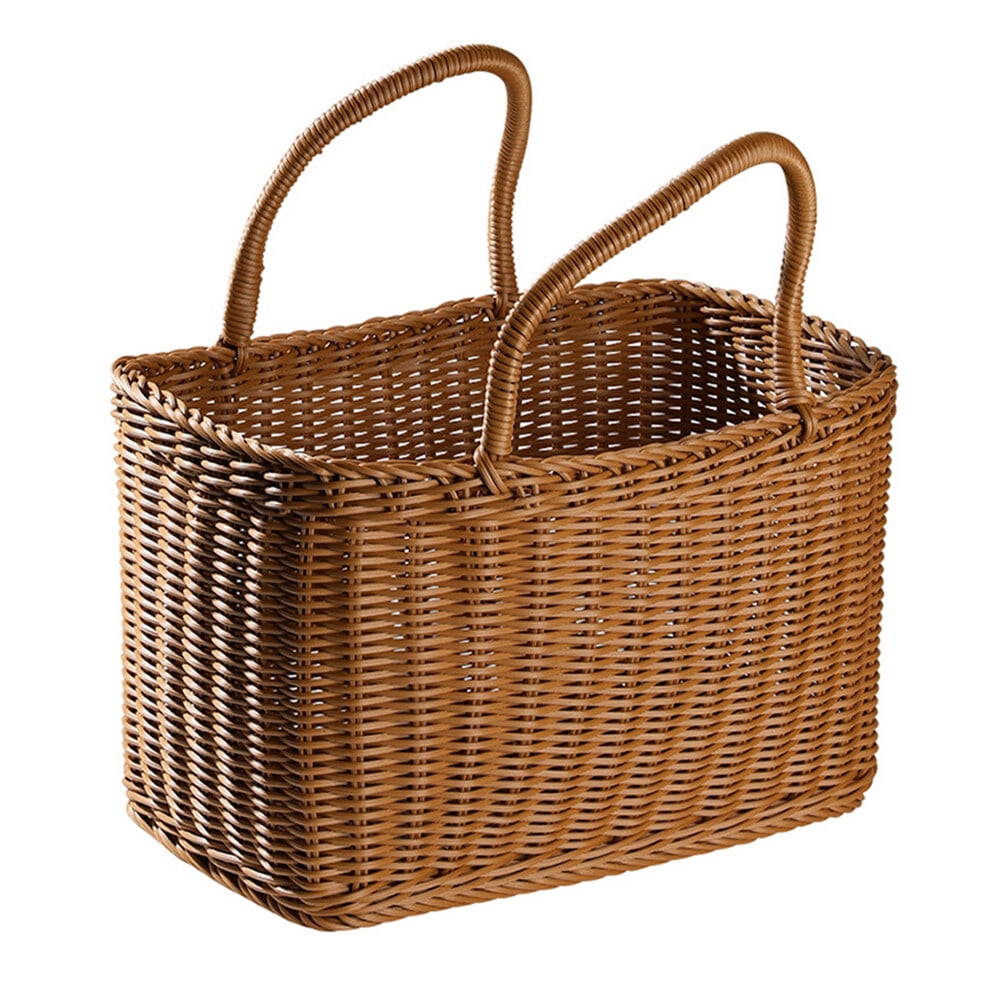 Arborister Hand Woven Easter Basket with Handle - Brown