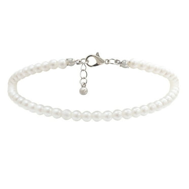 Arborister Pearl Anklet Bracelet Beaded Ankle Chain with Lobster Clasp Jewelry