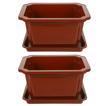Arborister Plastic Window Box Planter with Tray - 2 Sets