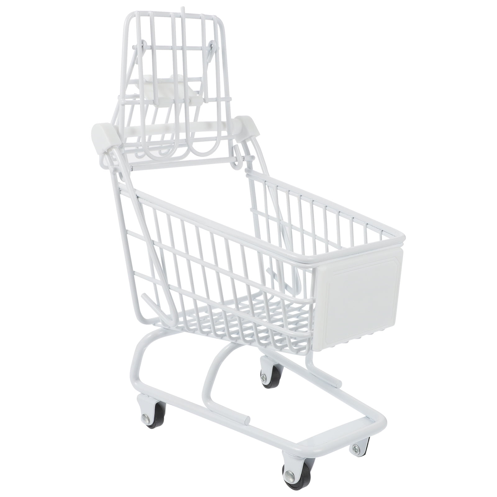 Arborister Shopping Cart Utility Handcart Storage Basket for Desk, 5.9" White