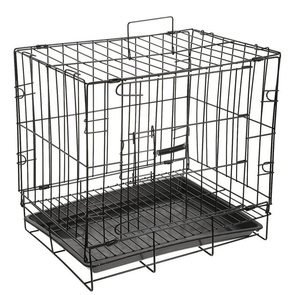 Arborister Small Dog Cage with 2 Doors, Metal Kennel 14x10x19 - Foldable & Portable