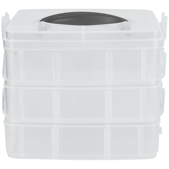 TAILTOSS Portable 3 Layer Storage Box with 18 Compartments and Handle for Craft and Jewelry