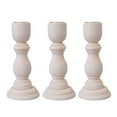 thumbnail image 1 of Arborister Unfinished Wooden Candlestick Candle Holder DIY Home Decor (3pcs), 1 of 10